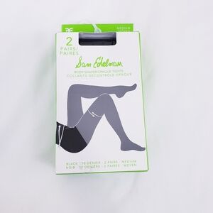 Sam Edelman Body Shaper Black Opaque Tights 2 Pack NEW NWT Medium